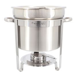 MegaChef 11.6 Quart Round Stainless Steel Professional Soup Chafing Dish in Silver